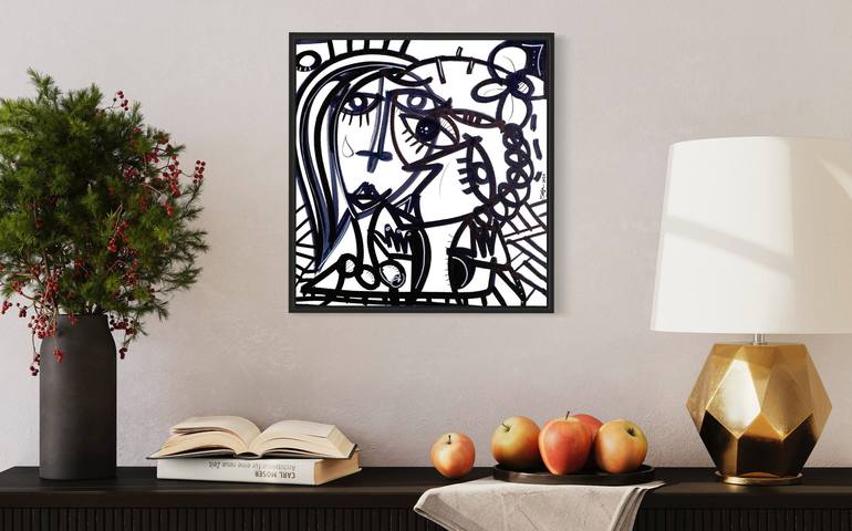 Original Black & White Love Painting by Alessandro Siviglia