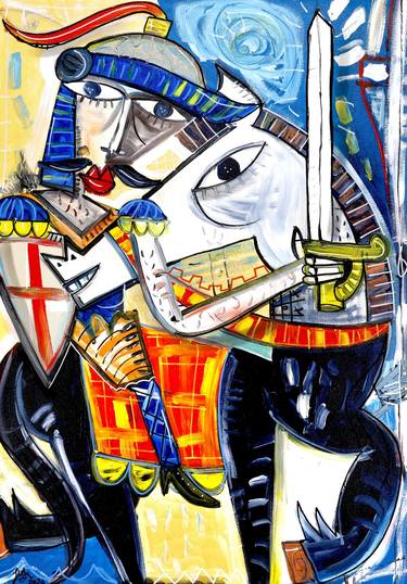 Original Cubism Horse Paintings by Alessandro Siviglia