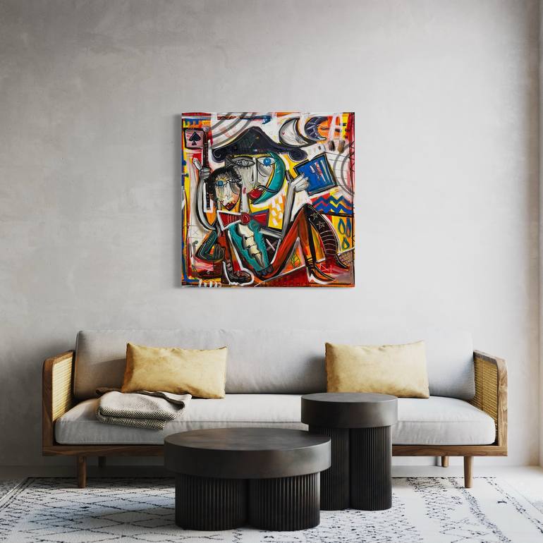 Original Abstract Family Painting by Alessandro Siviglia