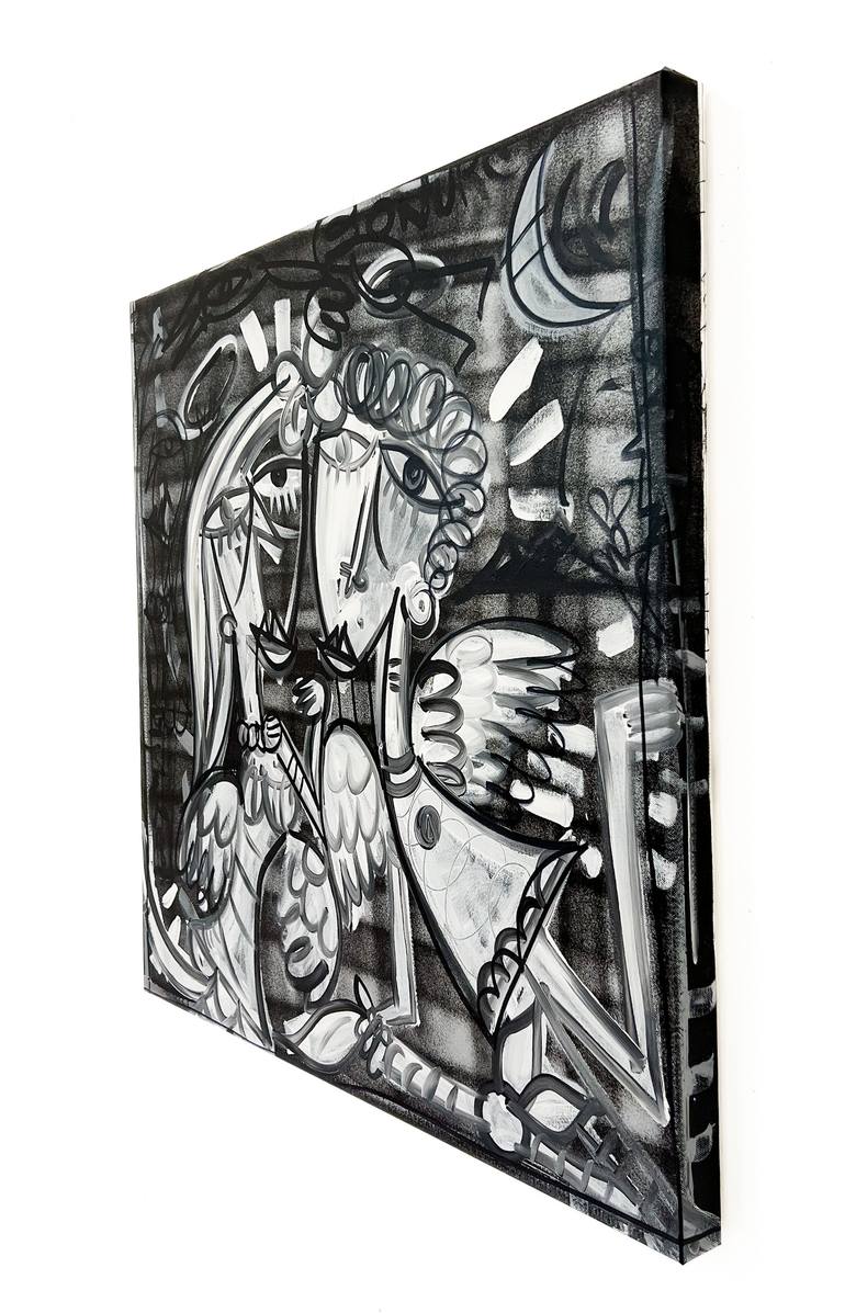 Original Black & White Love Painting by Alessandro Siviglia