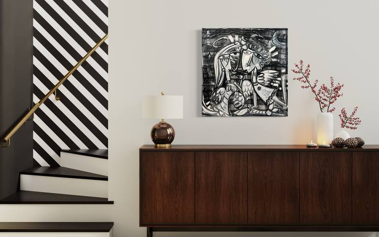 Original Black & White Love Painting by Alessandro Siviglia