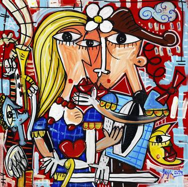 Print of Cubism Love Paintings by Alessandro Siviglia