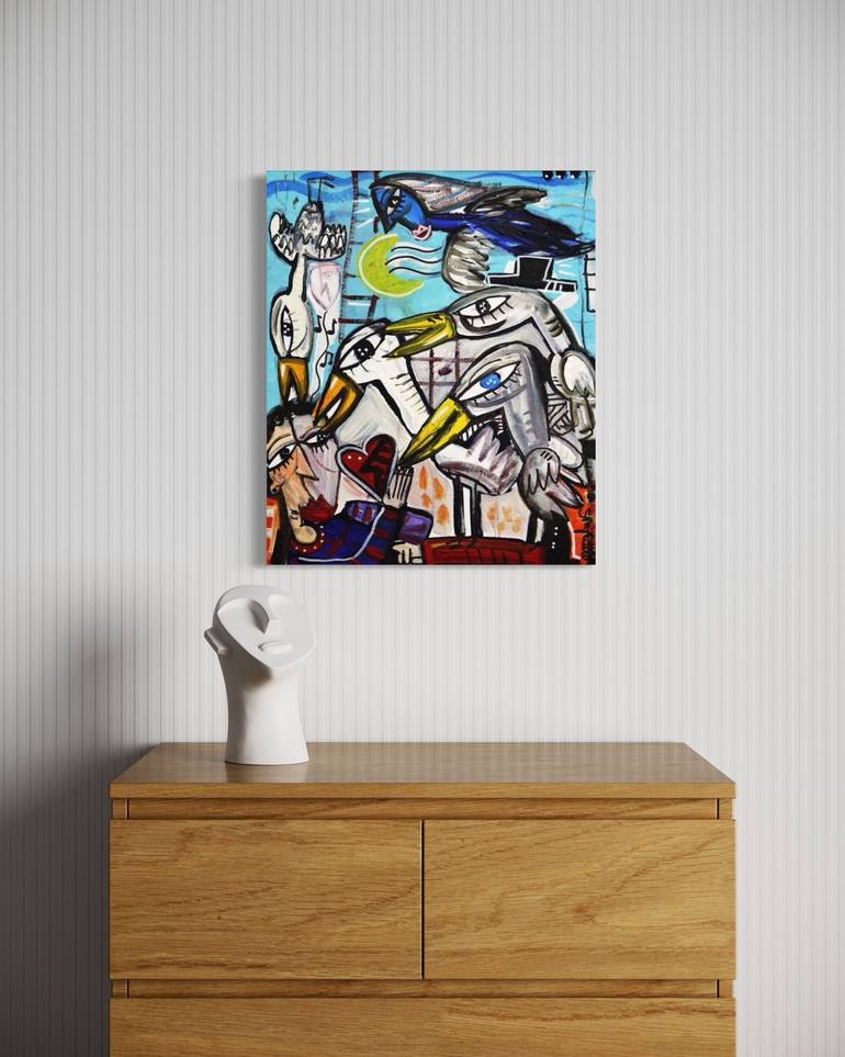 Original Cubism Mortality Painting by Alessandro Siviglia