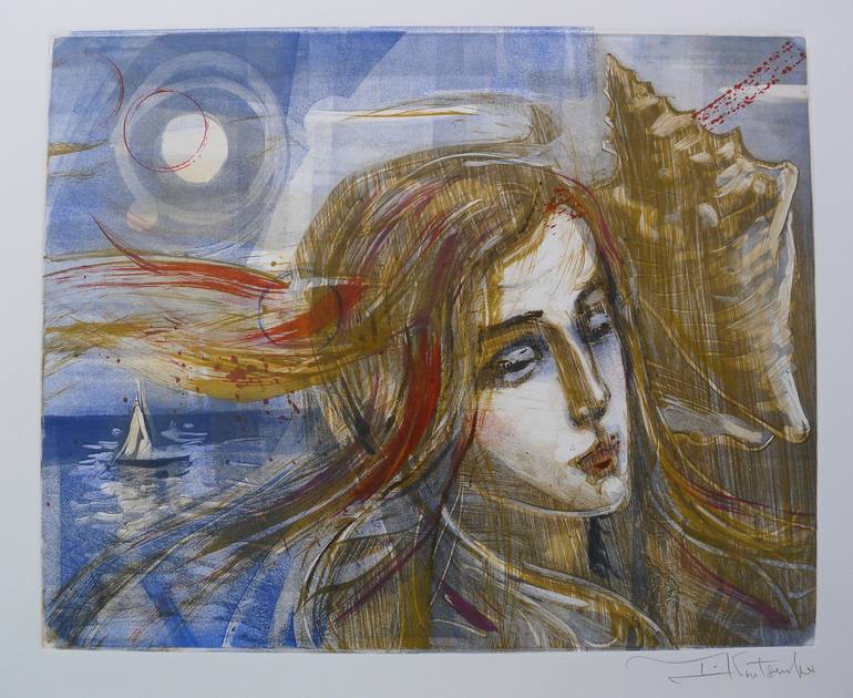 Original Expressionism People Printmaking by Igor Koutsenko