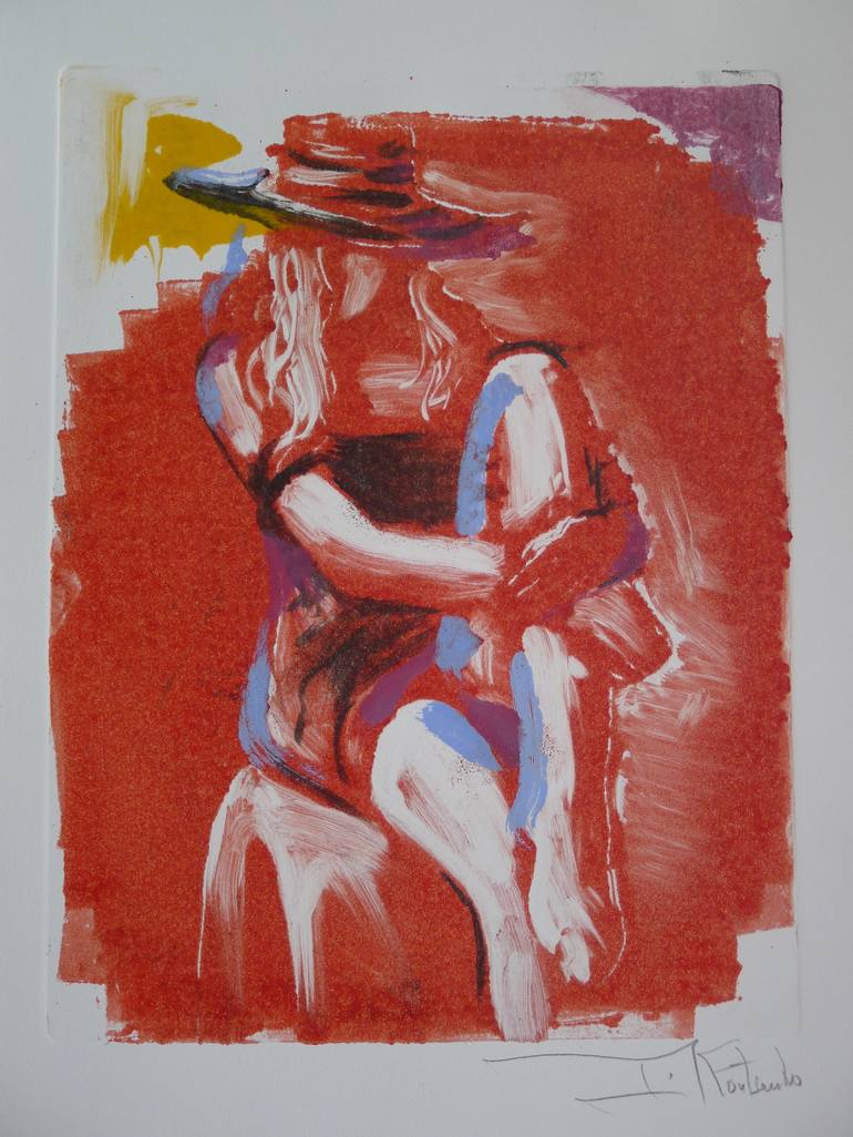 Original Expressionism People Printmaking by Igor Koutsenko