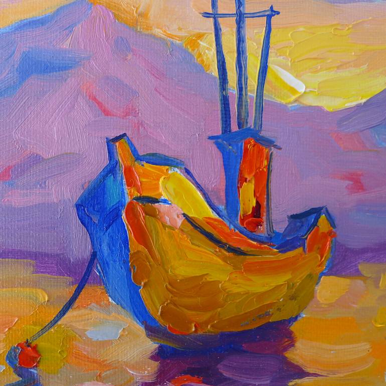 Original Boat Painting by Igor Koutsenko