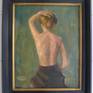 This is an original oil painting on gallery wrapped canvas. Framed size is 18x15". Painting size is 14x11". Frame is made of wood. Life model was used. Painting style is classical, traditional realism. Please contact me with questions.