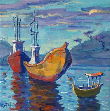 Print of Boat Paintings by Igor Koutsenko