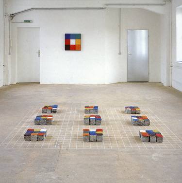 Saatchi Art Artist Franz Immoos; Sculpture, “Die neun Farben  (Wand)  Die neun Bilder (Boden) ” #art
