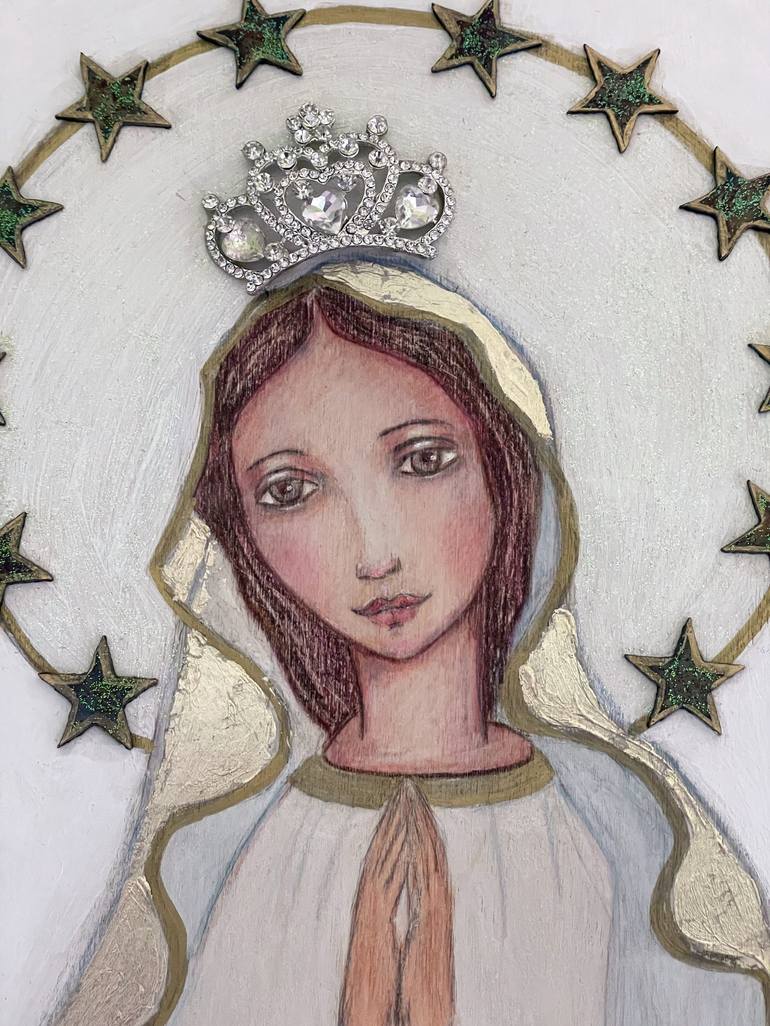 Original Folk Religion Mixed Media by Flor Larios