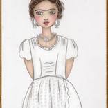 Frida with White Dress by Flor De Maria Luna de Larios