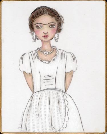 Original Black & White Women Mixed Media by Flor De Maria Luna De Larios