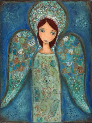 Print of Figurative Religious Paintings by Flor Larios
