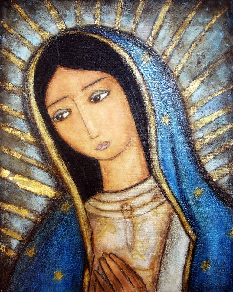 Virgen Morena Painting by Flor Larios | Saatchi Art