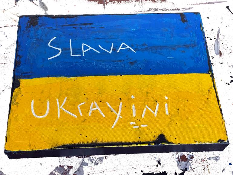 Original Abstract Expressionism Politics Painting by Flor De Maria Luna De Larios