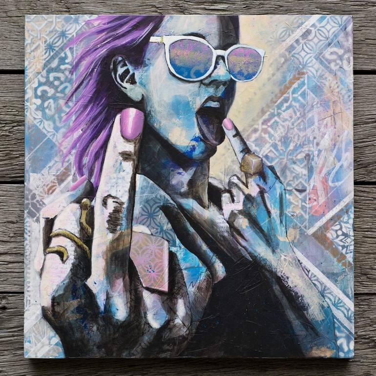 Original Street Art Women Painting by Criss Chaney