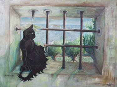 Print of Art Deco Cats Paintings by Karen Cochlovius