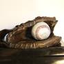 Baseball Glove Sculpture: Bronze on Bronze and Plastic. Front view