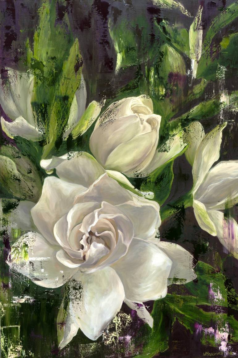 White Gardenia Flower - Diamond Paintings 