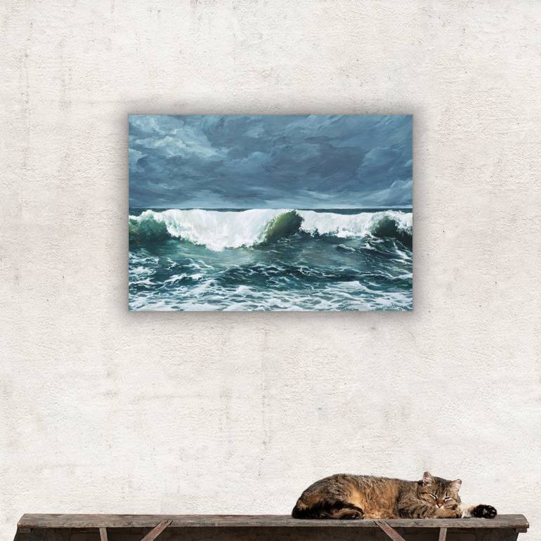 Original Photorealism Seascape Painting by Natalia Marinych