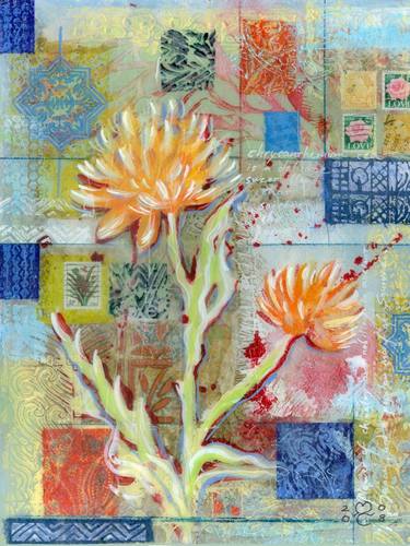 Print of Expressionism Floral Collage by Marian Crane