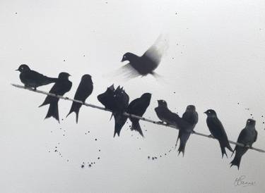 Swallows on a Wire thumb