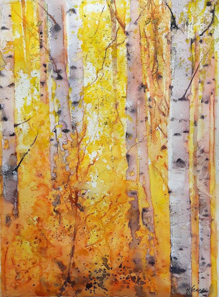 A Wall Art Canvas Picture Print Fall Birch Trees Autumn 2.3