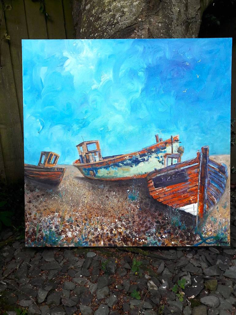 Original Boat Painting by Teresa Tanner