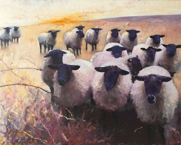 herd of sheep drawing