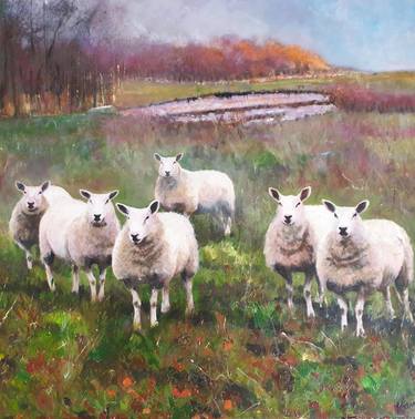 Saatchi Art Artist Teresa Tanner; Painting, “Flock of Sheep, Autumn” #art