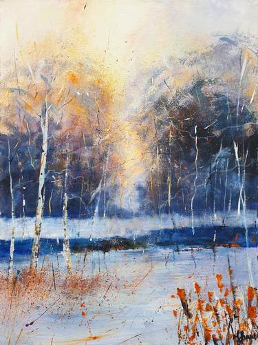Saatchi Art Artist Teresa Tanner; Painting, “Winter Silver Birches View” #art