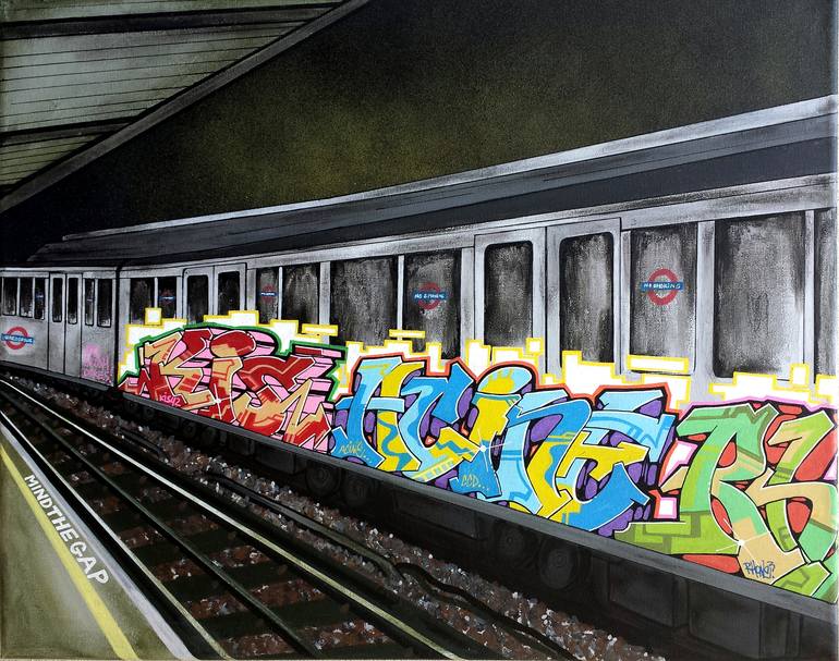 London graffiti... Painting by Mike Fox | Saatchi Art