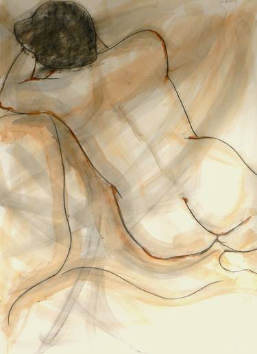 Original Expressionism Nude Drawings by Ellen Stoeltie