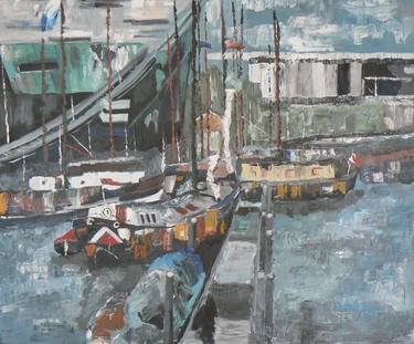 Original Impressionism Boat Paintings by Ellen Stoeltie