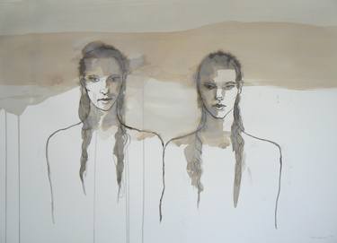 Original Modern People Drawings by Ellen Stoeltie