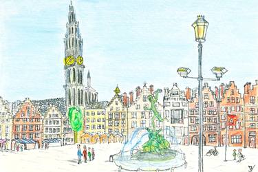 Print of Pop Art Cities Paintings by Jan Vanderkerken