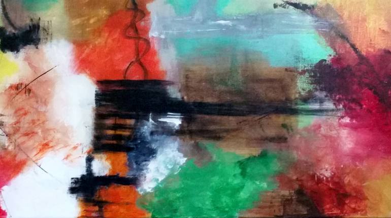 Original Abstract Expressionism Abstract Painting by Gina Battle