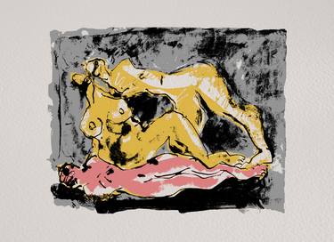Original Expressionism Erotic Printmaking by razvan luscov