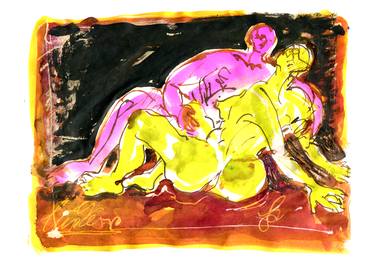 Print of Expressionism Erotic Drawings by razvan luscov