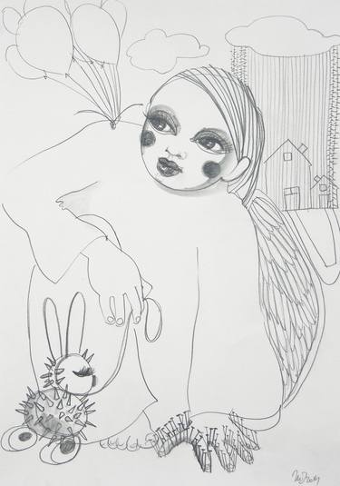 Original Figurative Children Drawings by Mariana Ionita