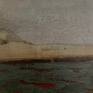 In a serie with BorderLand. Shiny silver over red brown. Acrylic on canvas.