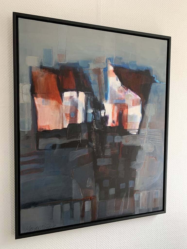 Original Abstract Architecture Painting by Max de Winter