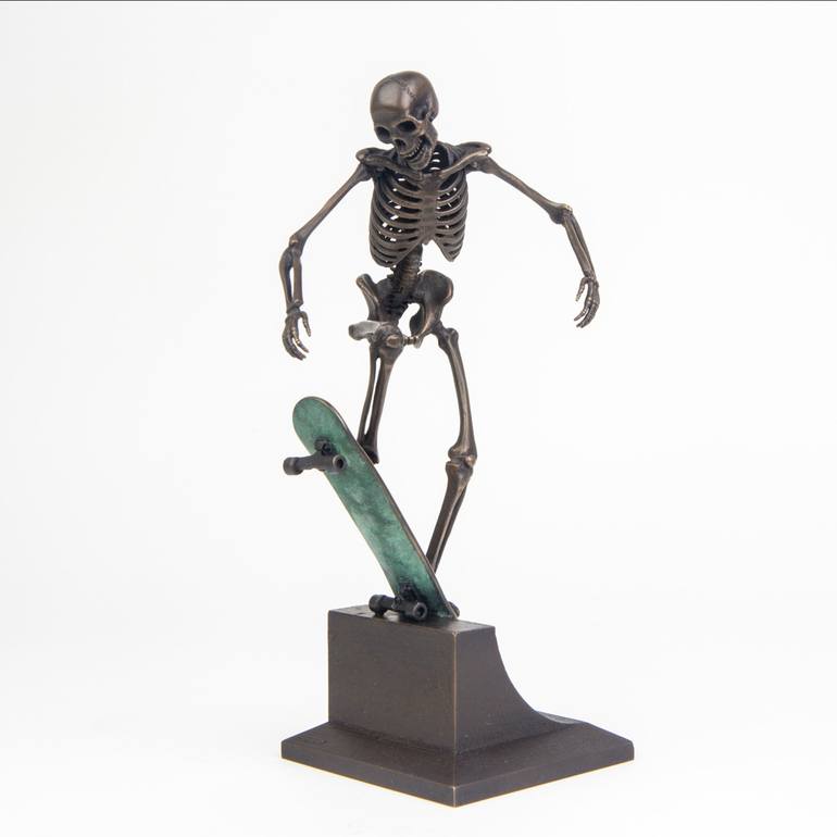 Original Figurative Mortality Sculpture by Simon Fearnhamm