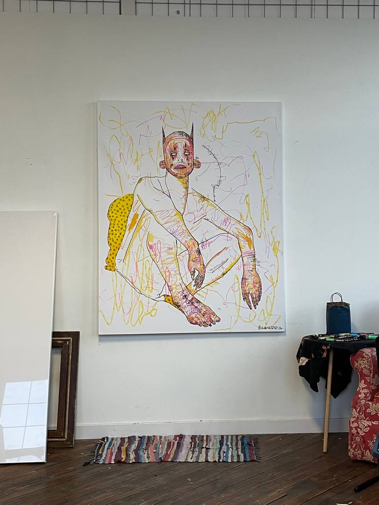 Original Abstract Expressionism People Painting by Jay Echevarria