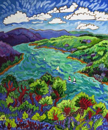 Print of Expressionism Landscape Paintings by Cathy Carey