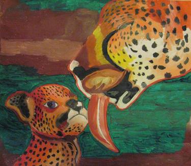The Leopard Licks his Cub - Limited Edition 1 of 5 thumb