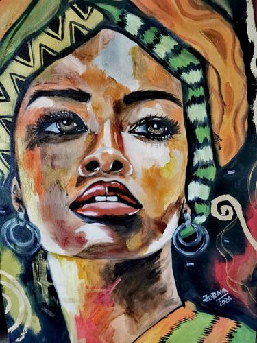 Original Abstract Expressionism Women Painting by Gloria Zoraya Cuervo Herrera