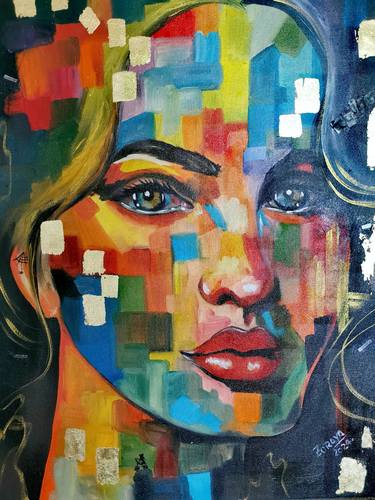 Original Abstract Expressionism Women Painting by Gloria Zoraya Cuervo Herrera