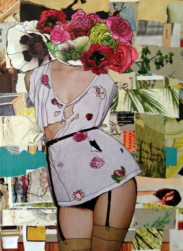 Print of Dada Floral Collage by Ilde De munck