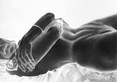 Original Photorealism Nude Drawing by Nicholas Cornwell